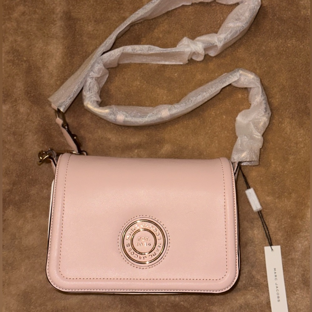 NWT Marc Jacobs Peach Whip Full Flap Logo Shoulder Bag